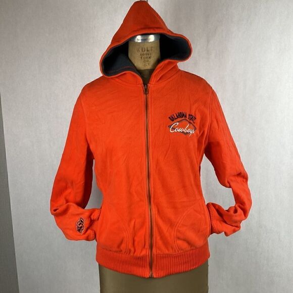 OSU Cowboys Fleece Jacket Large Hood Full Zip Orange  Oklahoma State University - Picture 13 of 13